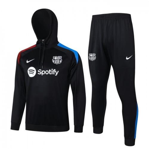 Barcelona Quarter Zip Sweatshirt za Trening Hoodie 2024-25 Crna Barcelona Quarter Zip Sweatshirt za Trening Hoodie 2024-25 Crna